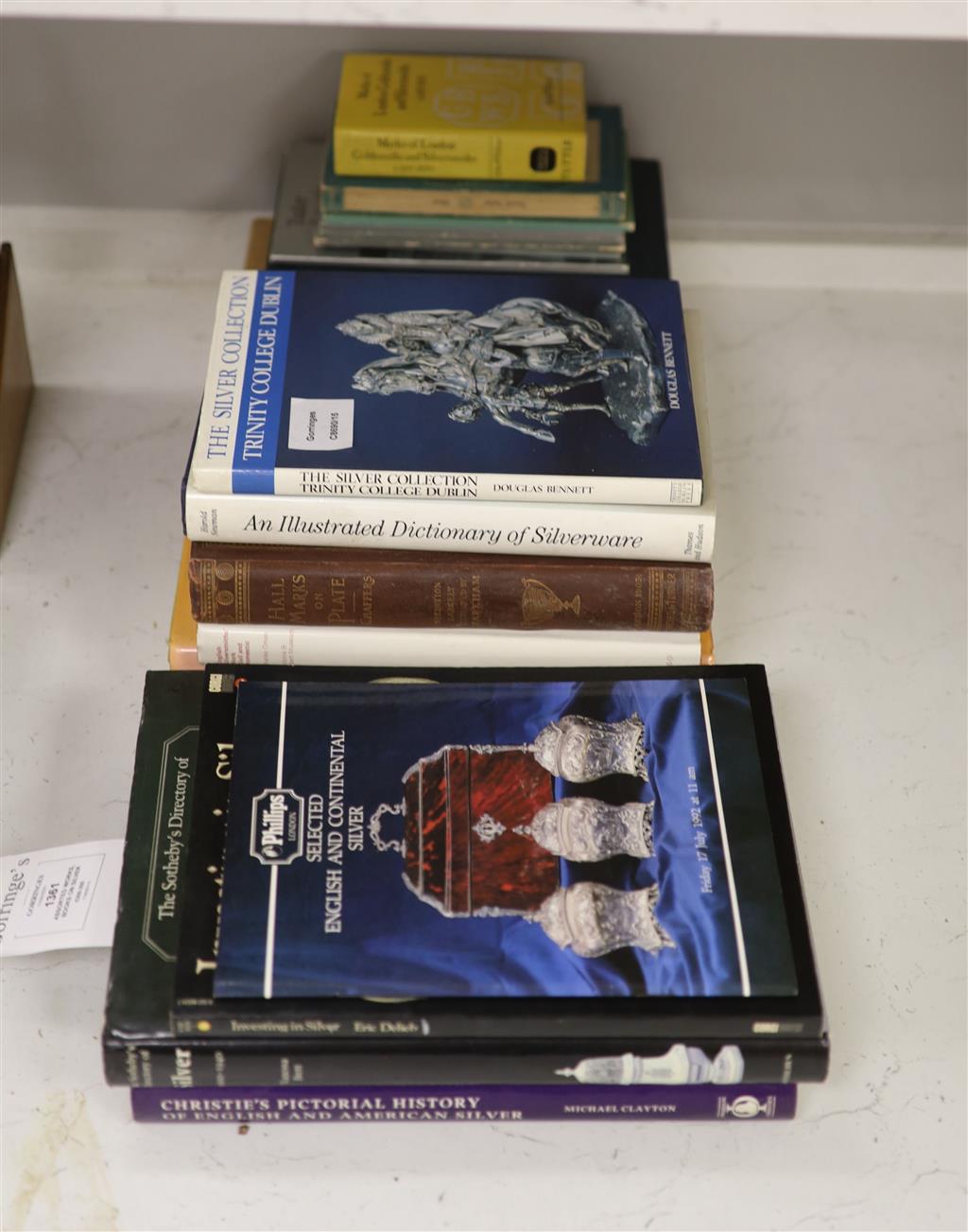 A collection of books on the subject of English and America silver and goldsmiths to include: